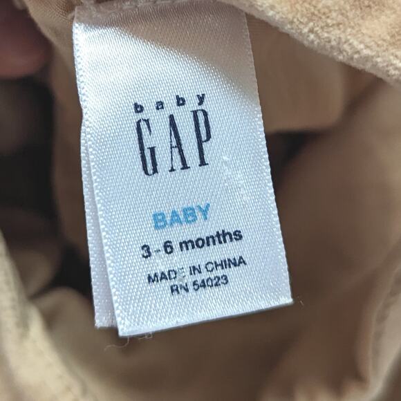 Baby Gap Dress Girls Sz 3-6m Tan Velvet Holiday Tiered Beige Ruffle - Picture 5 of 6